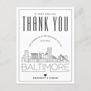 Baltimore Wedding   Thanks for Coming! Postcard