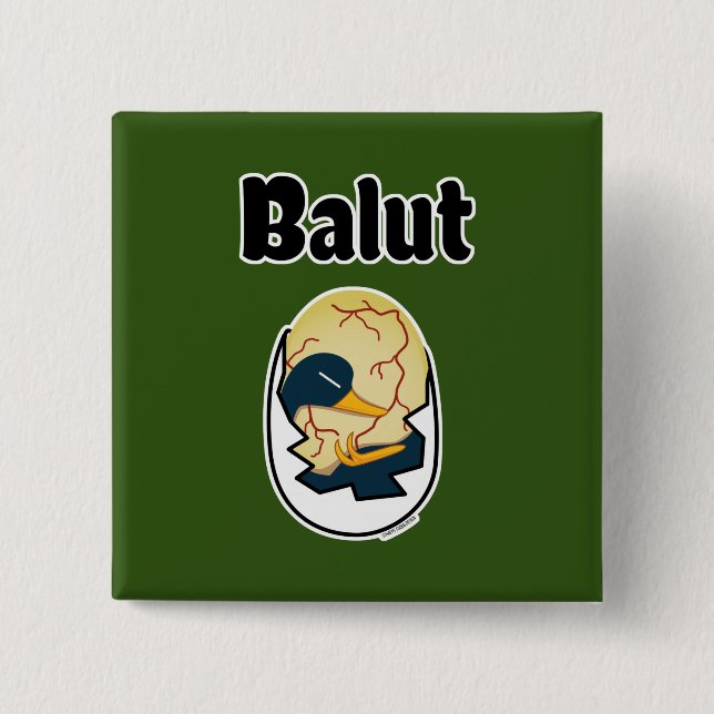 Balut egg duck embryo egg protein Filipino 2 Inch Square Button (Front)