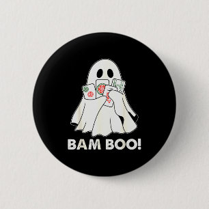 Bam Boo Halloween Ghost Mahjong Funny Costume Game 2 Inch Round Button