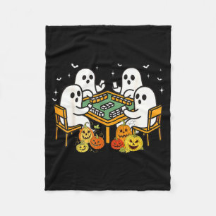 Bam Boo Halloween Ghost Mahjong Funny Costume Game Fleece Blanket