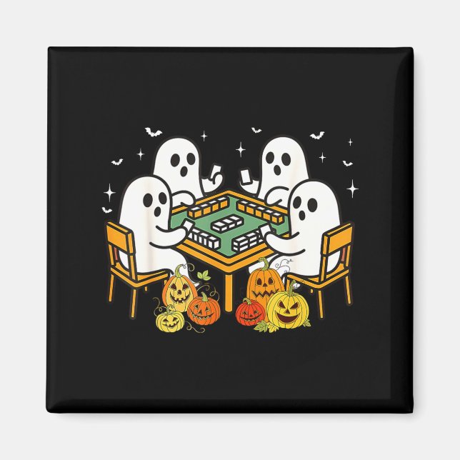 Bam Boo Halloween Ghost Mahjong Funny Costume Game Magnet (Front)