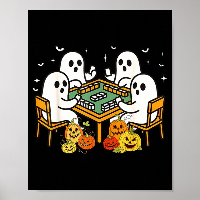Bam Boo Halloween Ghost Mahjong Funny Costume Game Poster (Front)