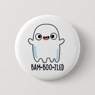 Bam-boo-zled Funny Halloween Confused Ghost Pun  2 Inch Round Button