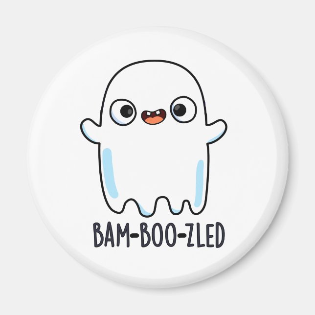 Bam-boo-zled Funny Halloween Confused Ghost Pun  Magnet (Front)
