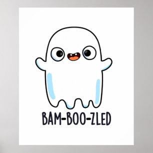Bam-boo-zled Funny Halloween Confused Ghost Pun  Poster