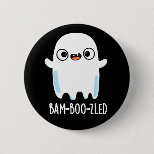 Bam-boo-zled Funny Halloween Ghost Pun Dark BG 2 Inch Round Button