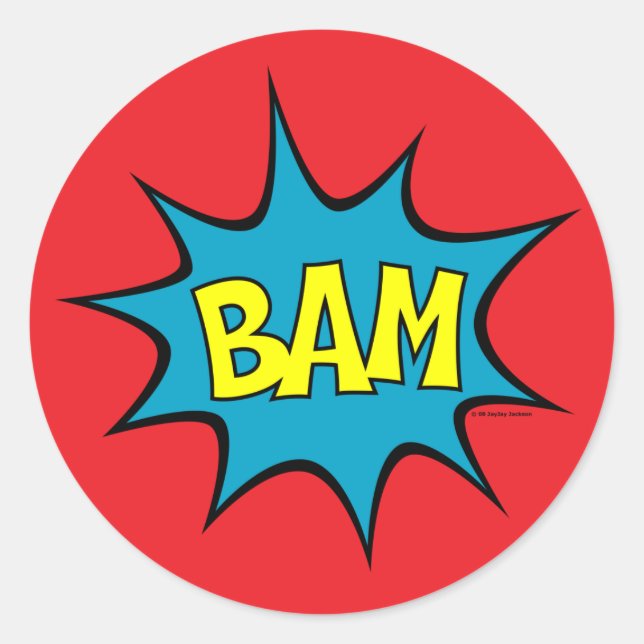Bam! Classic Round Sticker (Front)