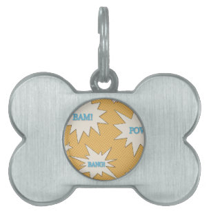 Bam! Pow! Bang! Comic Style Pet Name Tag