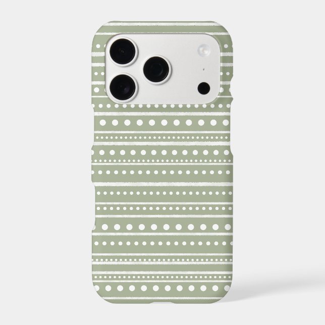 Bamanko Dotted Striped Mudcloth Pattern Sage Green (Back)