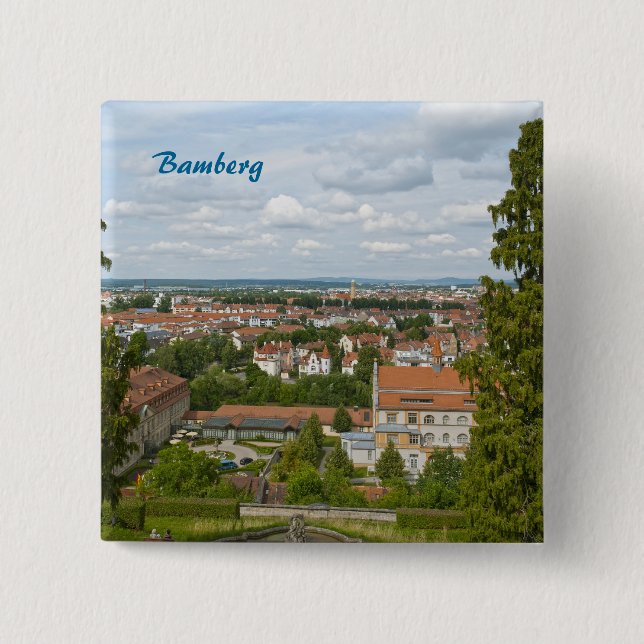 Bamberg 2 Inch Square Button (Front)