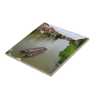 Bamberg Bavaria Regnitz River Painting Effect Art Tile