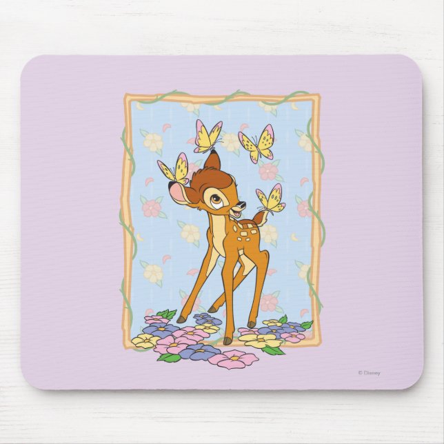 Bambi and Butterflies Mouse Pad (Front)