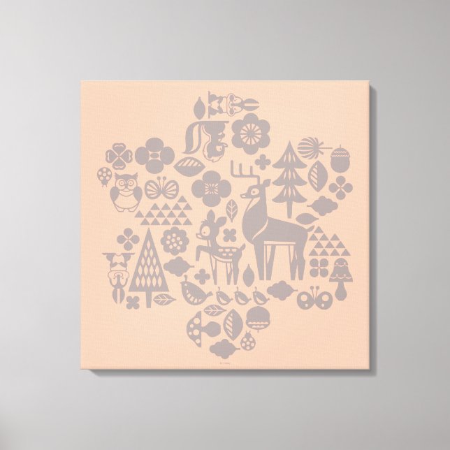 Bambi and Woodland Creatures Canvas Print (Front)