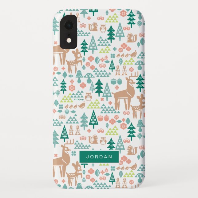 Bambi and Woodland Friends Pattern | Add Your Name Case-Mate iPhone Case (Back)