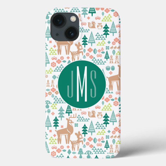 Bambi and Woodland Friends Pattern | Monogram Case-Mate iPhone Case (Back)
