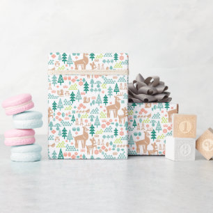 Bambi and Woodland Friends Pattern Wrapping Paper
