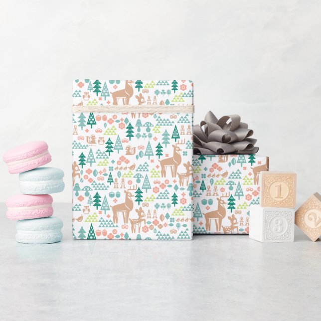 Bambi and Woodland Friends Pattern Wrapping Paper (Baby Shower)