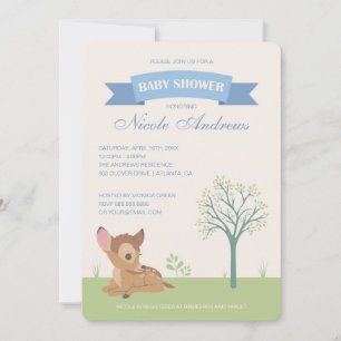 Bambi   Boy Baby Shower Invitation