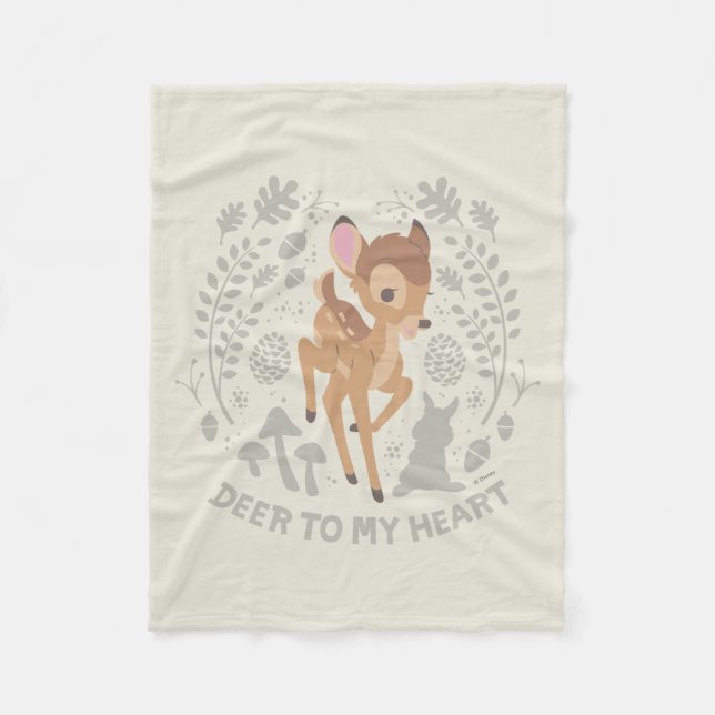 Bambi "Deer To My Heart" Forest Graphic Fleece Blanket (Front)