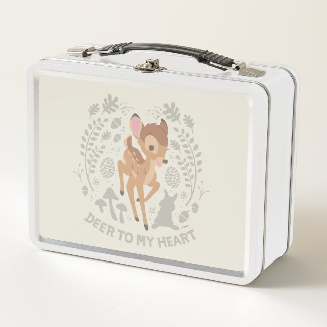 Bambi "Deer To My Heart" Forest Graphic Metal Lunch Box (Front)