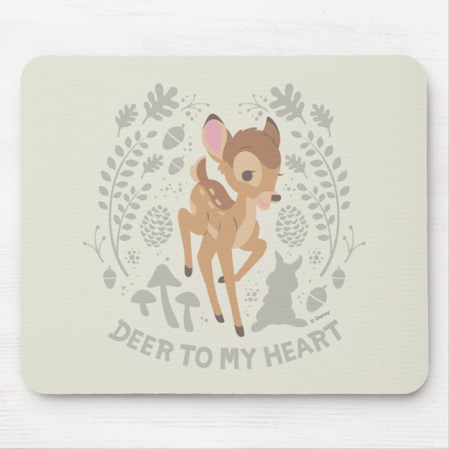 Bambi "Deer To My Heart" Forest Graphic Mouse Pad (Front)