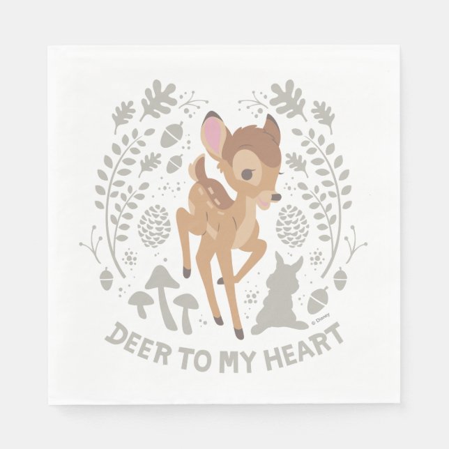 Bambi "Deer To My Heart" Forest Graphic Napkin (Front)