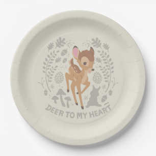 Bambi "Deer To My Heart" Forest Graphic Paper Plate