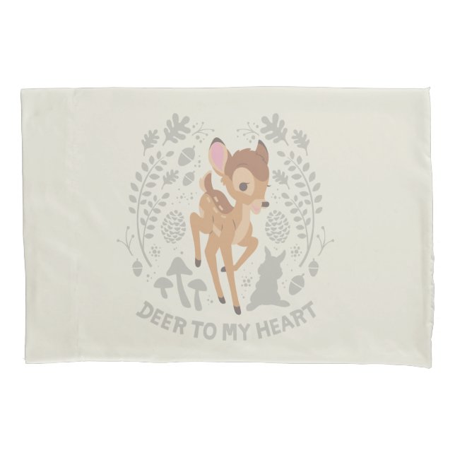 Bambi "Deer To My Heart" Forest Graphic Pillowcase (Front)