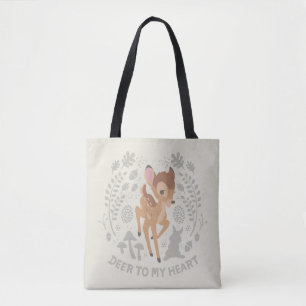 Bambi "Deer To My Heart" Forest Graphic Tote Bag