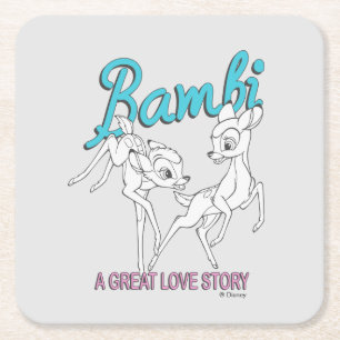 Bambi & Faline "A Great Love Story" Square Paper Coaster