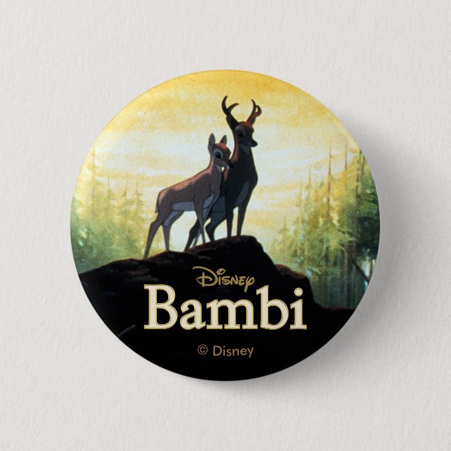 Bambi & Faline On Cliff 2 Inch Round Button (Front)