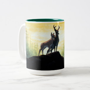 Bambi & Faline On Cliff Two-Tone Coffee Mug