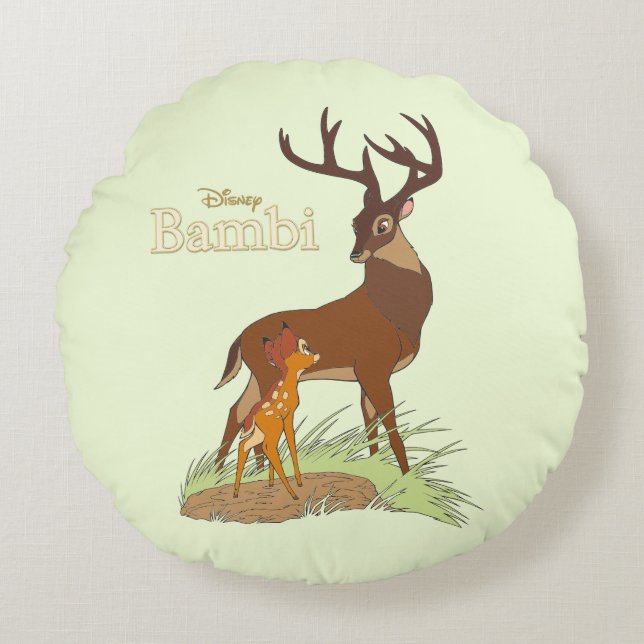 Bambi & Father Round Pillow (Front)