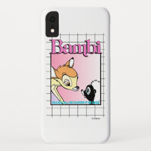 Bambi & Flower Retro Grid Graphic iPhone XR Case