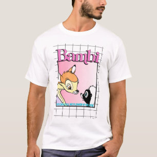 Bambi & Flower Retro Grid Graphic T-Shirt
