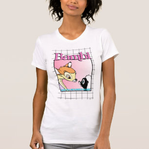 Bambi & Flower Retro Grid Graphic T-Shirt