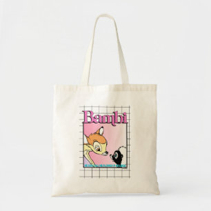 Bambi & Flower Retro Grid Graphic Tote Bag