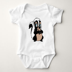 Bambi Flower skunk standing shy Baby Bodysuit