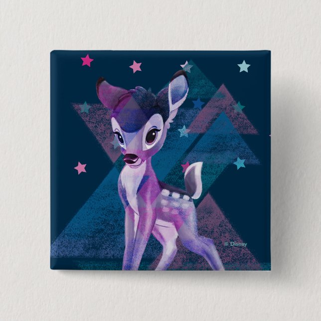 Bambi Geometric Aurora Graphic 2 Inch Square Button (Front)