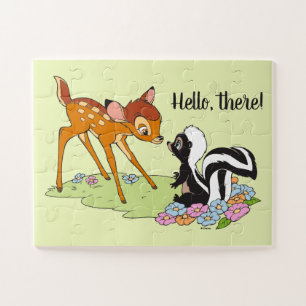 Bambi Meeting Flower Jigsaw Puzzle