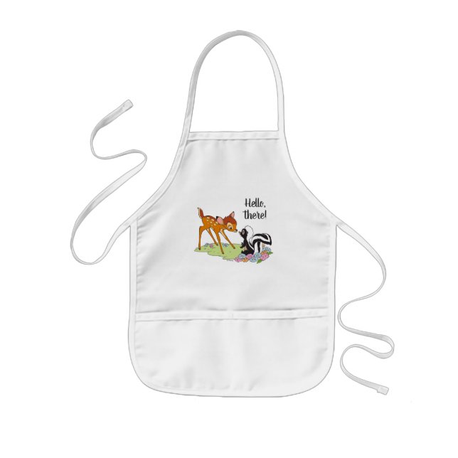 Bambi Meeting Flower Kids Apron (Front)
