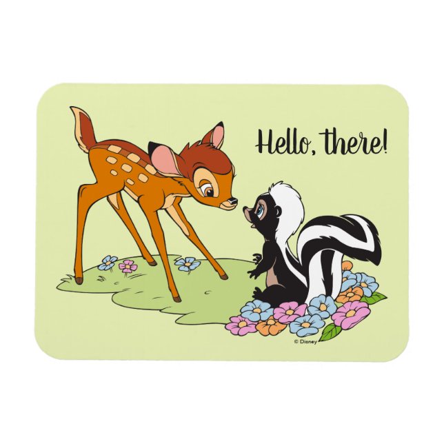 Bambi Meeting Flower Magnet (Horizontal)