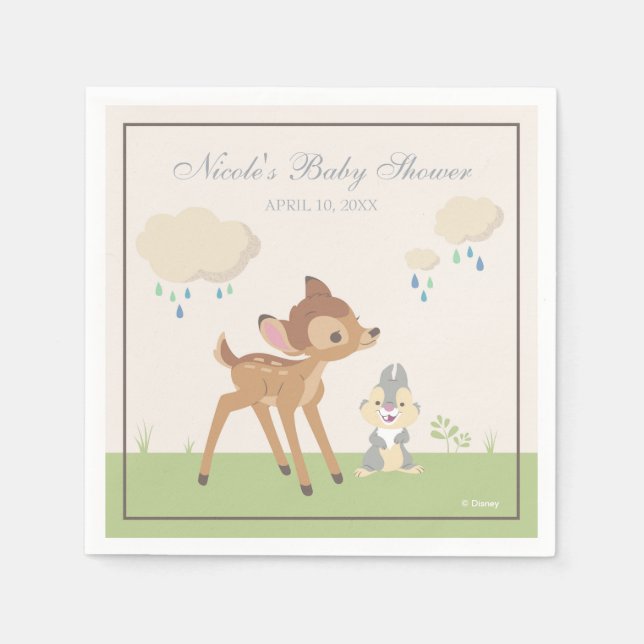 Bambi | Neutral Baby Shower Napkin (Front)