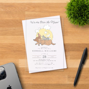 Bambi   Over the Moon Baby Shower Acrylic Invitations