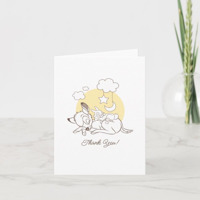 Bambi | Over the Moon Baby Shower Thank You Card (Front)