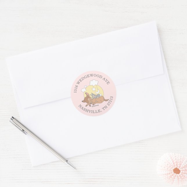 Bambi | Over the Moon Girl Baby Shower Classic Round Sticker (Envelope)