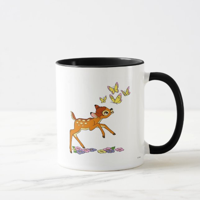 Bambi playing with butterflies mug (Right)