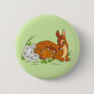 Bambi Resting With His Mother 2 Inch Round Button