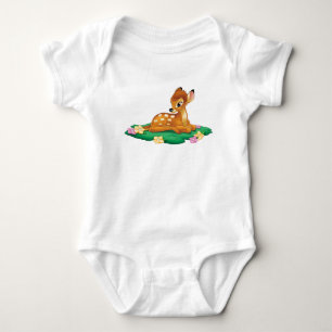 Bambi sitting on the grass baby bodysuit
