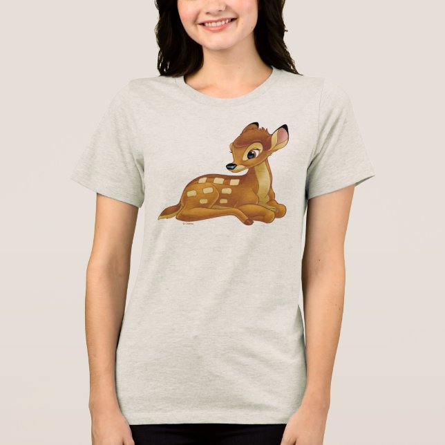 Bambi sitting Tri-Blend shirt (Front)